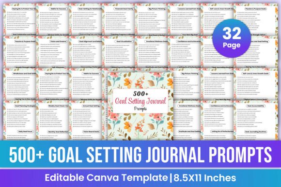 Download 500+ Goal Setting Journal Prompts Canva - Journal Collection