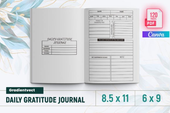 Download (KDP) Daily Gratitude Journal Canva - Journal Collection