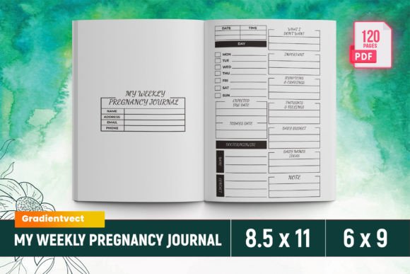 Download (KDP) My Weekly Pregnancy Journal Canva - Journal Collection