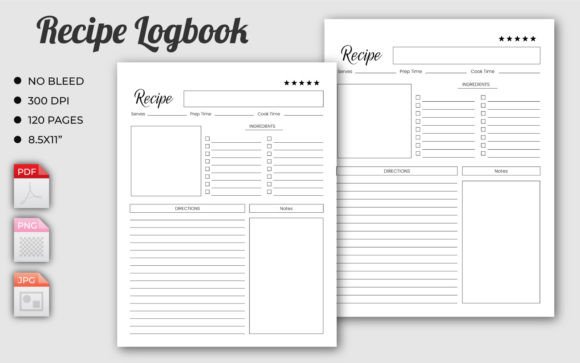 Download Recipe Planner or Journal Interior. - Journal Collection