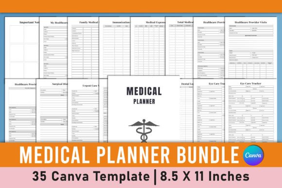 Download Medical Planner Bundle Canva Template - Medical planner Collection