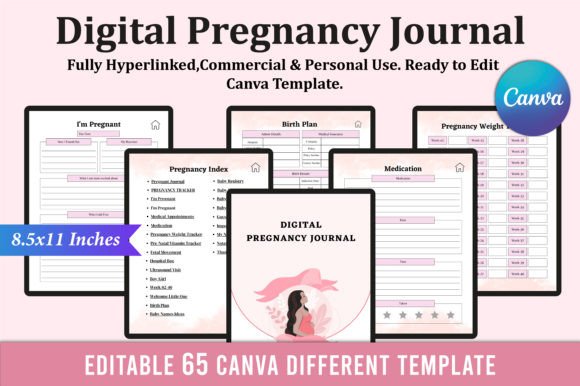 Download Editable Digital Pregnancy Journal KDP - Journal Collection