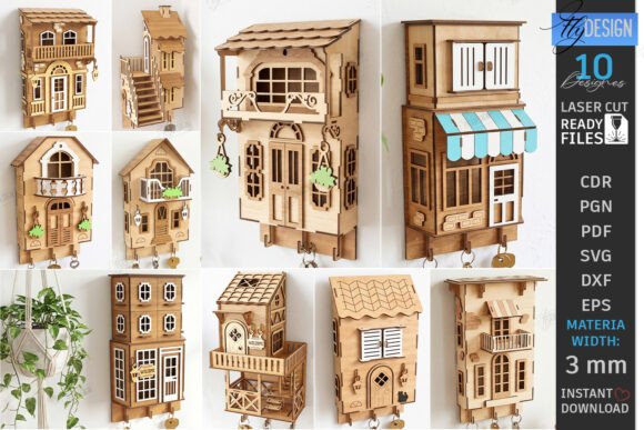 Download House Shaped Organizer Laser Cut Bundle - House Collection