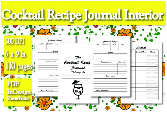 Download KDP Cocktail Recipe Journal Interior - Journal Collection