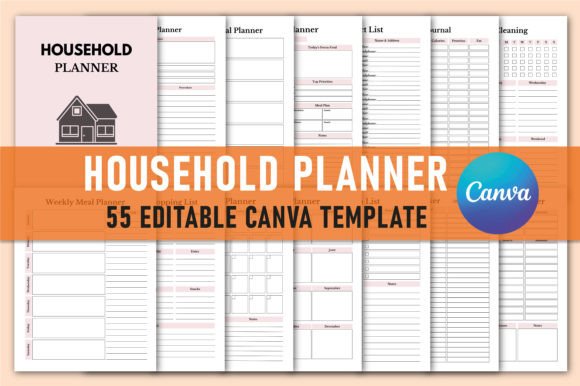 Download Household Planner for Canva Template - House Collection