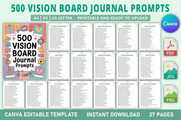 Download 500 Vision Board Journal Prompts - Journal Collection