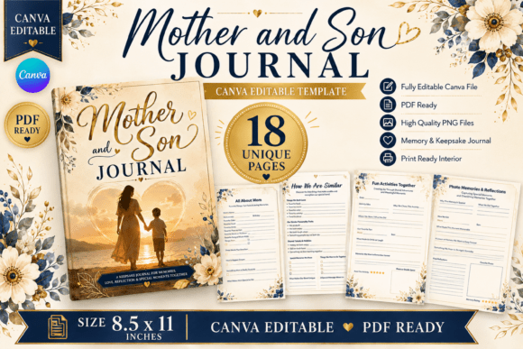 Download Mother and Son Journal | Canva Template - Journal Collection