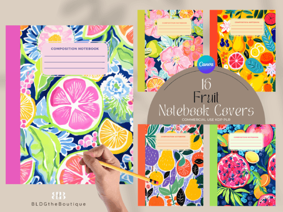 Download 16 Fruit KDP Composition Journal Covers - Journal Collection