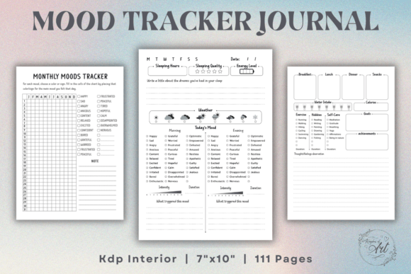 Download Mood Tracker Journal Interior for KDP - Journal Collection