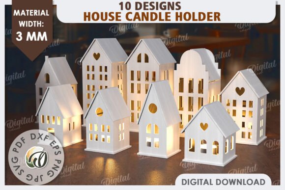 Download House Candle Holders Laser Cut Bundle - Premium Resources