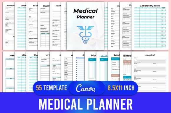 Download Medical Planner Canva Kdp Interior - Medical planner Collection