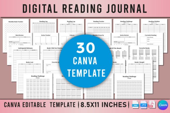 Download Digital Reading Journal for Canva - Journal Collection
